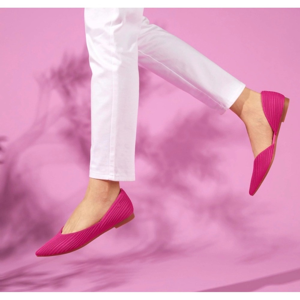 Vivaia Flats Melia Pitaya Pointed Toe dOrsay knit Pink 40.5 US 9.5